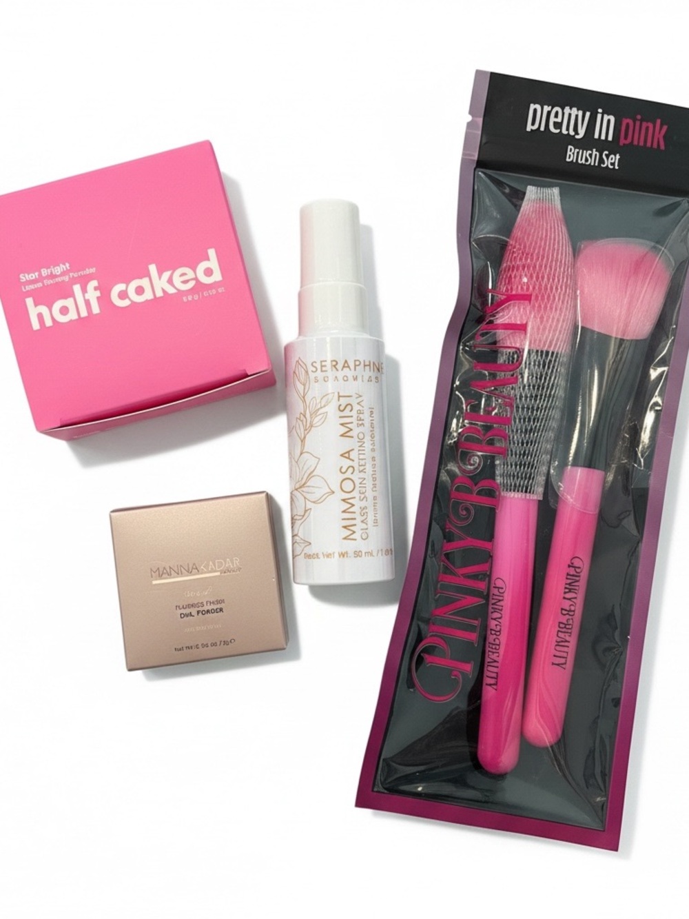 NWT Makeup Bundle: Half Caked, Seraphine Botanicals, Manna Kadar & Brushes